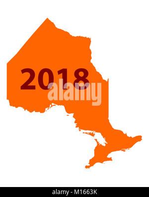 Carte de l'Ontario 2018 Banque D'Images