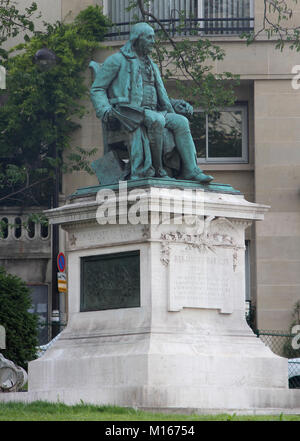 Benjamin Franklin en bronze statue de John J. Boyle, 1898, Trocadéro, Paris, France. Banque D'Images