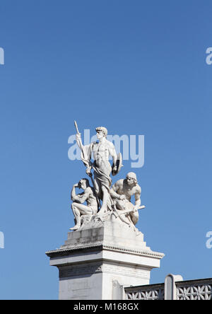 Statue sur l'Altare della Patria (Autel de la patrie) Monument à Rome, Italie. Banque D'Images