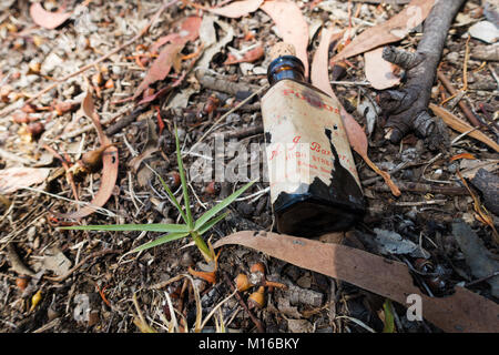 Poison australienne bouteille avec étiquette ancienne Banque D'Images