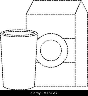 Boîte de lait avec du verre Illustration de Vecteur