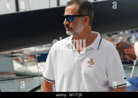 Madrid, Espagne. 09Th Aug 2018. Le roi Felipe au club nautique de Palma de Majorque, Espagne août02, 2017. Credit : Jimmy Olsen/Media Espagne*** ***aucune perforation/Alamy Live News Banque D'Images