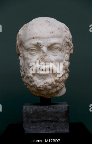 Le philosophe grec Socrate.(469-399 av. J.-C.), le marbre. Copie romaine d'un original grec du 3ème siècle. NY Carlsberg Glyptotek. Copenhague. Banque D'Images