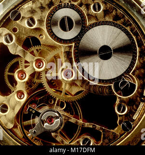 Rouages d'un vieux mécanisme horloger, close-up Banque D'Images