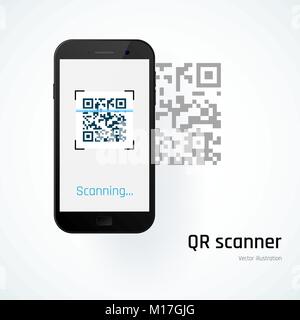 Scanner QR. Analyses mobiles QR Code. Vector illustration Illustration de Vecteur