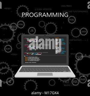 La programmation et le codage. Développement Web concept. vector Illustration de Vecteur
