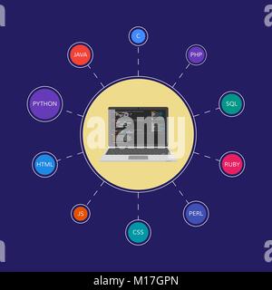 Développement Web Infographie. Vector Illustration de Vecteur