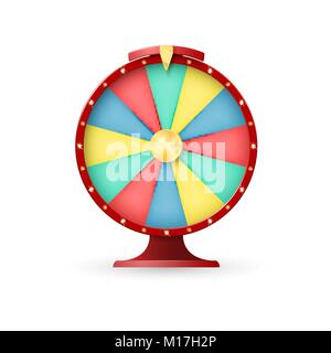 Casino equipment, roue de la fortune. Lacky Jackpot gagnant. Vector illustration sur fond blanc Illustration de Vecteur