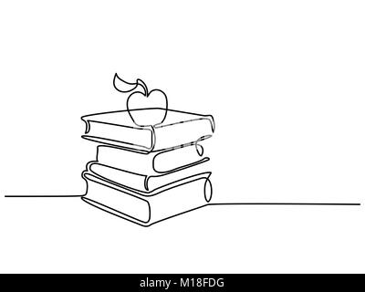 Pile de livres avec Apple Illustration de Vecteur