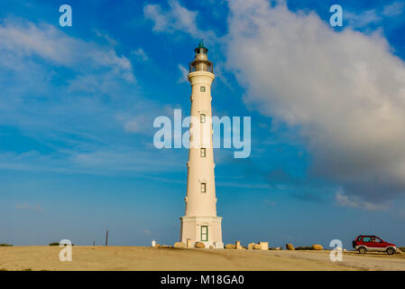 Vue sur le Phare California à Noord, Aruba. Banque D'Images