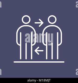 Deux personnes d'affaires télévision ligne simple icône illustration. Illustration de Vecteur