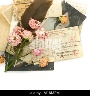 Vintage - cartes postales anciennes (1890-1925), photo, fleurs Banque D'Images