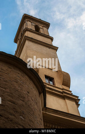 Corse : l'église paroissiale de Saint Jean Baptiste, la plus grande église de l'île construite de 1636 à 1666 dans le centre de la Citadelle de Bastia Banque D'Images