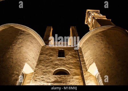 Corse : l'église paroissiale de Saint Jean Baptiste, la plus grande église de l'île construite de 1636 à 1666 dans le centre de la Citadelle de Bastia Banque D'Images