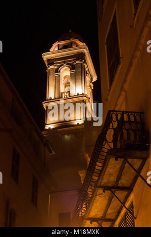 Corse : l'église paroissiale de Saint Jean Baptiste, la plus grande église de l'île construite de 1636 à 1666 dans le centre de la Citadelle de Bastia Banque D'Images