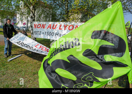 Rassemblement anti-TAV, Amberieu-en-Bugey, France Banque D'Images