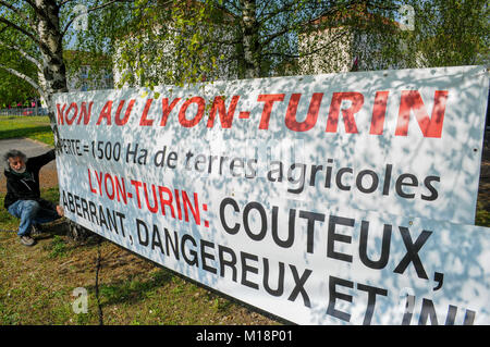 Rassemblement anti-TAV, Amberieu-en-Bugey, France Banque D'Images