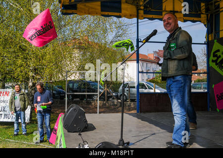 Rassemblement anti-TAV, Amberieu-en-Bugey, France Banque D'Images