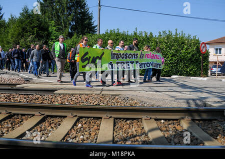 Rassemblement anti-TAV, Amberieu-en-Bugey, France Banque D'Images