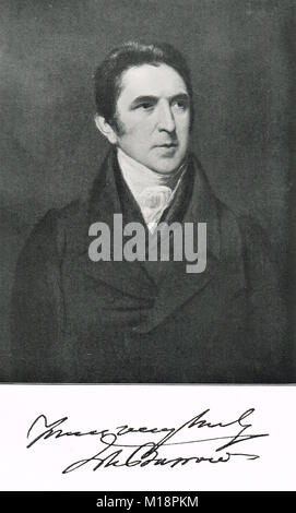 John Barrow, 1 baronnet (1764-1848) Homme d'État anglais, écrivain et organisateur de voyages de découverte de l'Arctique par John Ross, William Edward Parry, James Clark Ross et John Franklin Banque D'Images