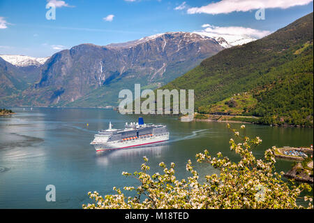 Bateau de croisière fjord, Flam, en Norvège Banque D'Images