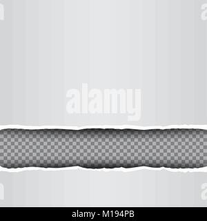 Papier déchiré blanc modèle avec ombre sur fond transparent Illustration de Vecteur