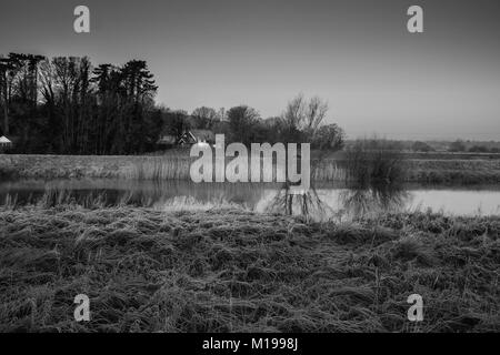 Un matin glacial dans Amberley Sussex de l'Ouest Banque D'Images