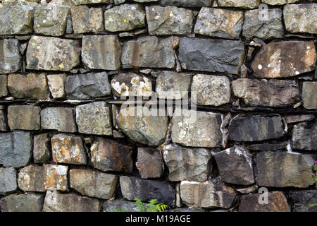 Détail d'un mur au Fort romain de Hardknott près de Hardknott Pass in Eskdale, Lake District, Cumbria, Royaume-Uni Banque D'Images