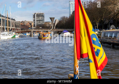 Bristol ferry fonctionne comme un service de taxi de l'eau et se double d'un fournisseur de voyage du port touristique, Bristol, Royaume-Uni. Banque D'Images