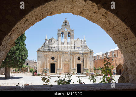 16e siècle Monastère sacré d'Arkadi, près de Rethymnon, Crète, Région de Rethimno (Crète), Grèce Banque D'Images