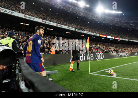 Barcelone, Espagne. 28 janvier, 2018. 28 janvier, 2018 - Barcelone, Barcelone, Espagne - (10) Messi durant le match de la Liga entre le FC Barcelone et le RCD Alaves au Camp Nou. Credit : Joan Gosa Badia/Alamy Live News Banque D'Images