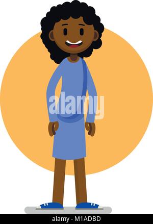 Smiling Girl Présentation African American , vector Sign Illustration de Vecteur