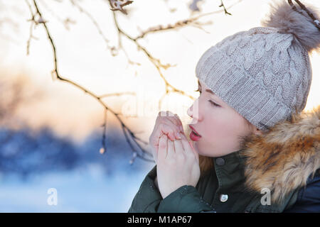 Girl portrait hiver Banque D'Images