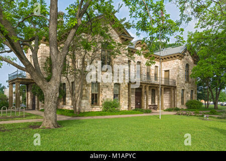 Texas Hill Country,, Fredericksburg, Pioneer Memorial Library, vieille Gillespie County Courthouse 1882-1939, restauré et converti en bibliothèque en 1960 Banque D'Images