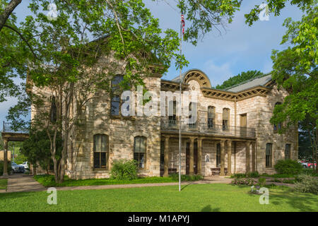 Texas Hill Country,, Fredericksburg, Pioneer Memorial Library, vieille Gillespie County Courthouse 1882-1939, restauré et converti en bibliothèque en 1960 Banque D'Images