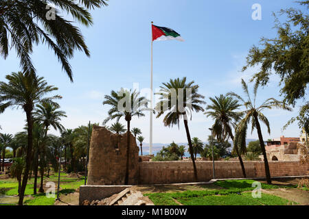 Ruines dans le parc archéologique d'Aqaba Aqaba, Jordanie. Banque D'Images