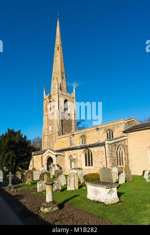 L'église de St Margaret, Hemingford Abbots village, Cambridgeshire, Angleterre, Royaume-Uni. Banque D'Images