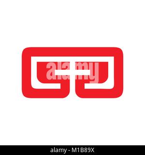 52 Cross Logo Symbol Vector Graphic Design Couleur rouge Illustration de Vecteur