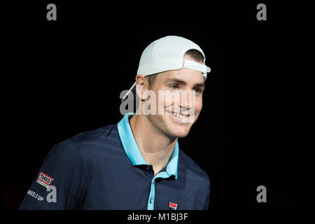 Joueur de tennis John Isner participant à la Rolex Masters à Paris l'Accord Hotel Arena à Paris le 2017/11/02 Banque D'Images