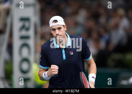 Joueur de tennis John Isner participant à la Rolex Masters à Paris l'Accord Hotel Arena à Paris le 2017/11/02 Banque D'Images