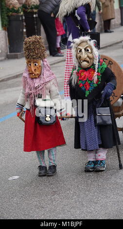 Schwaz, Tyrol, Autriche, défilé de carnaval, Janvier 2018 Banque D'Images