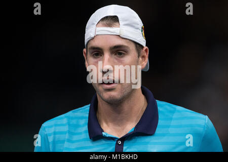 Joueur de tennis John Isner participant à la Rolex Masters à Paris l'Accord Hotel Arena à Paris le 2017/11/04 Banque D'Images