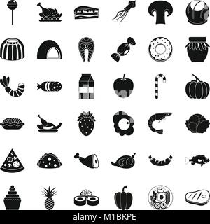 La semoule, le style simple icons set Illustration de Vecteur
