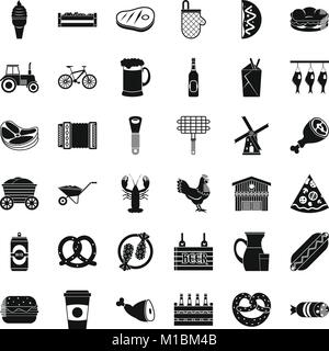 Gourmet food icons set, le style simple Illustration de Vecteur