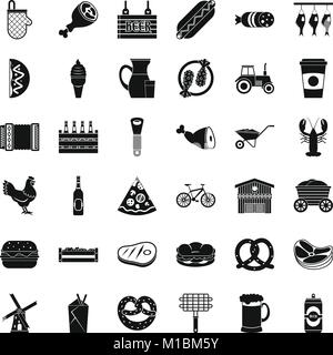 Gastronome icons set, le style simple Illustration de Vecteur