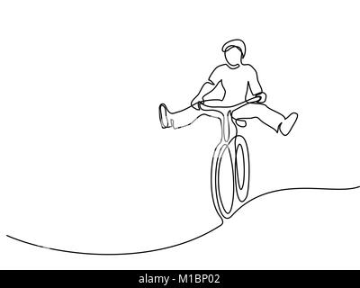 L'homme sur un vélo s'amuser Illustration de Vecteur