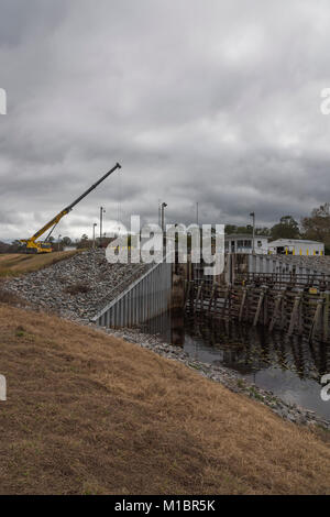 Moss Bluff Lock et le barrage du Marion County, Floride USA Banque D'Images