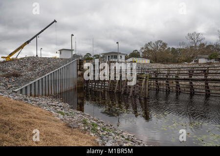 Moss Bluff Lock et le barrage du Marion County, Floride USA Banque D'Images