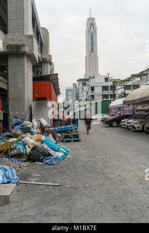 Une vue de banlieues pauvres de Bangkok Banque D'Images