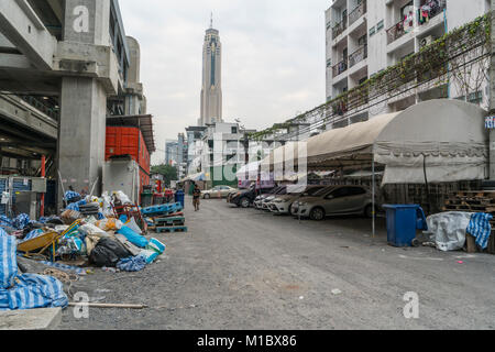 Une vue de banlieues pauvres de Bangkok Banque D'Images